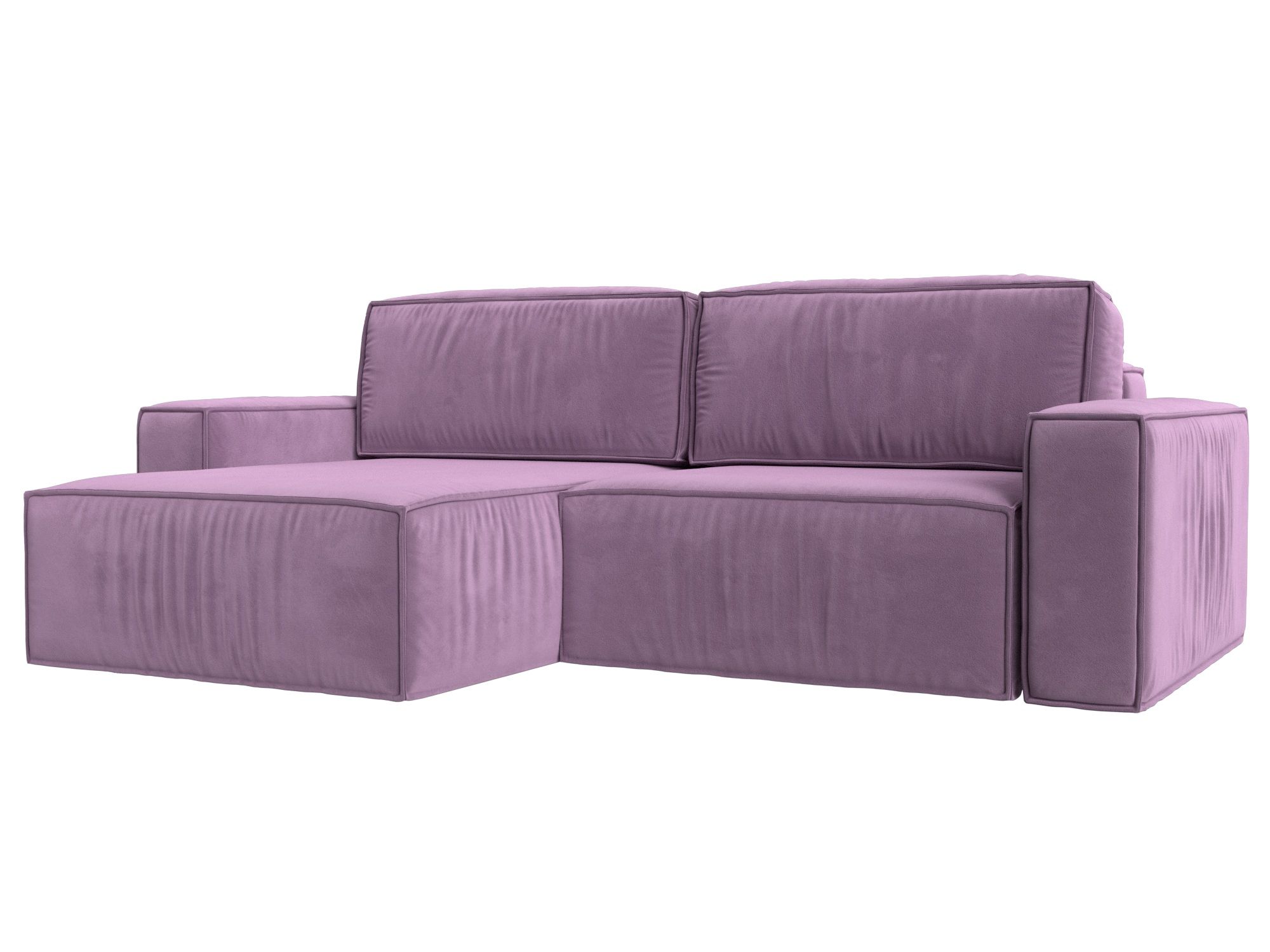 

Угловой диван Прага классик левый микровельвет сиреневый, Угловой диван Прага классик левый угол