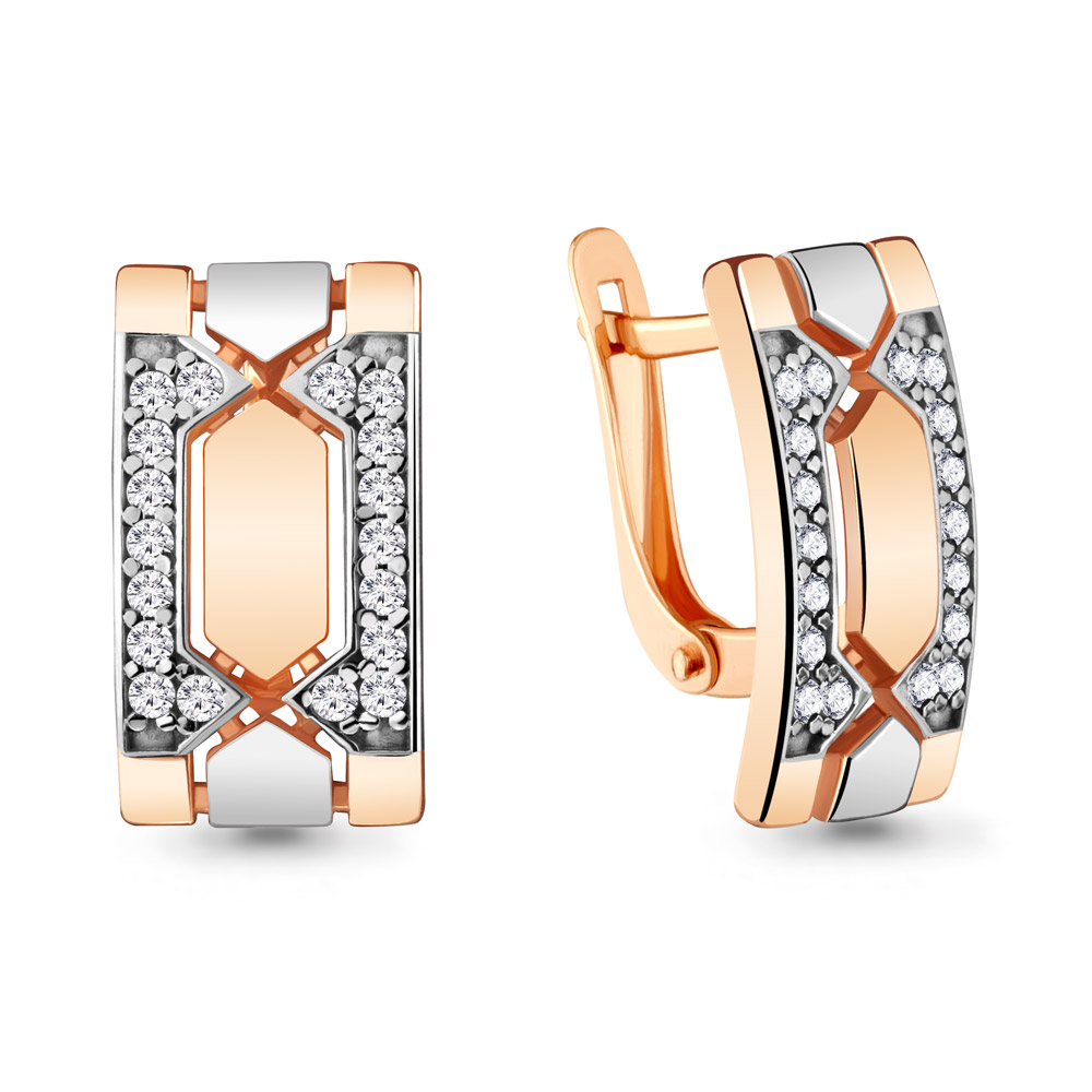 

Серьги из серебра с фианитом Aquamarine 48087А_925_з, 48087А_925_з