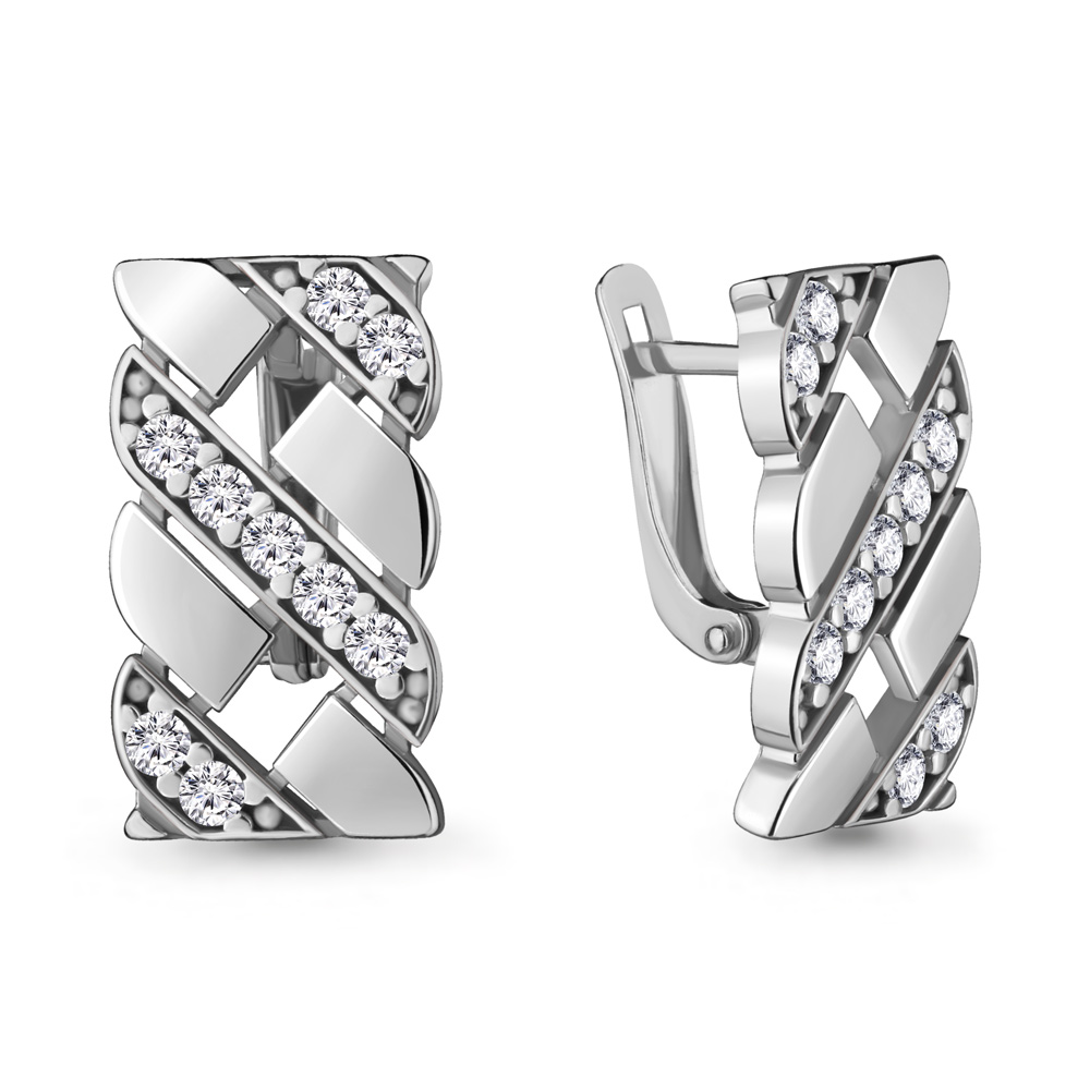 

Серьги из серебра с фианитом Aquamarine 48089А_925_р, 48089А_925_р