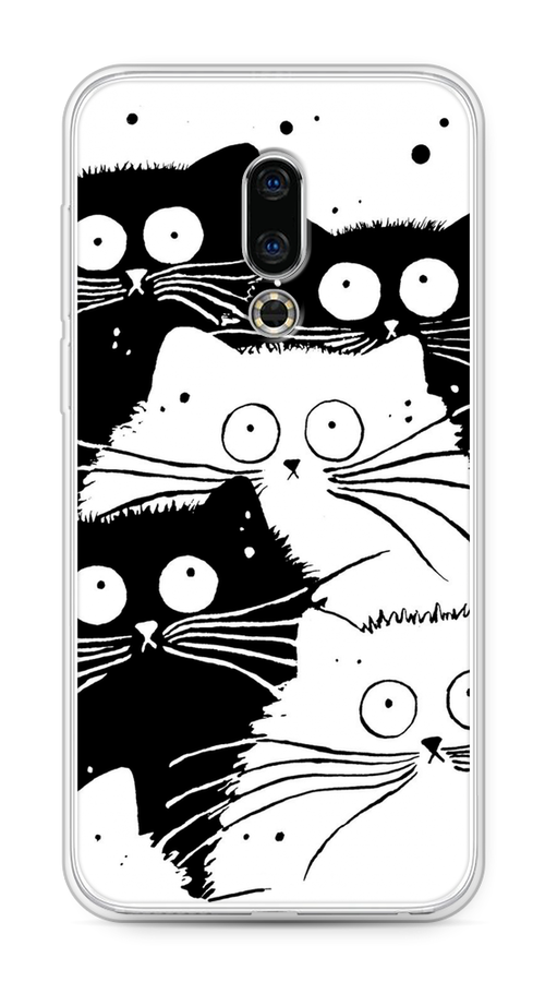 

Чехол Awog на Meizu 16th "Коты черно-белые", Черный;белый, 72750-2
