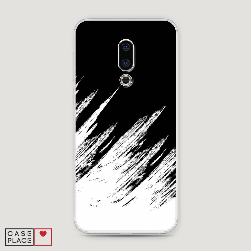 фото Чехол awog "черно белые брызги" для meizu 16th