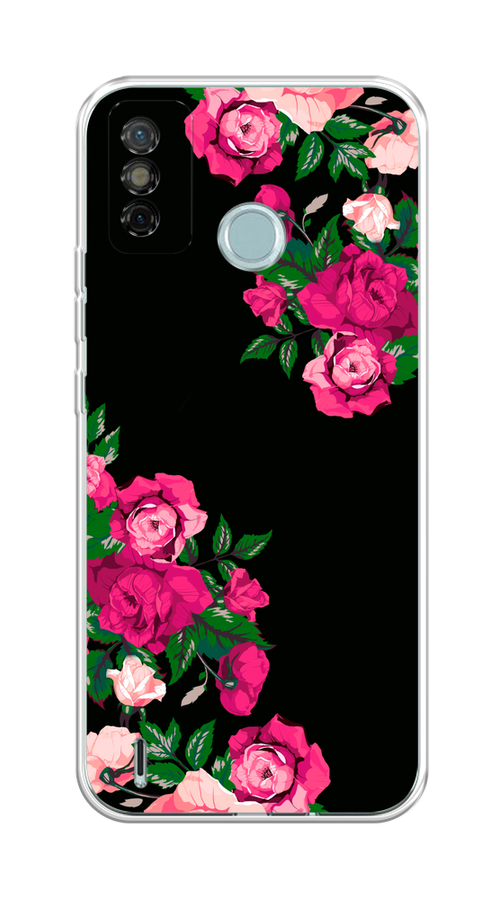 

Чехол на Tecno Spark 6 Go "Розы фуксия", Черный;розовый;зеленый, 300250-1