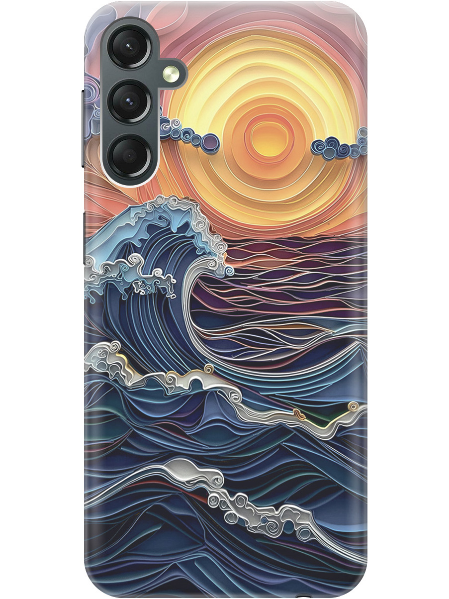

Силиконовый чехол на Samsung Galaxy A24 с принтом "Волны на закате", 769395610