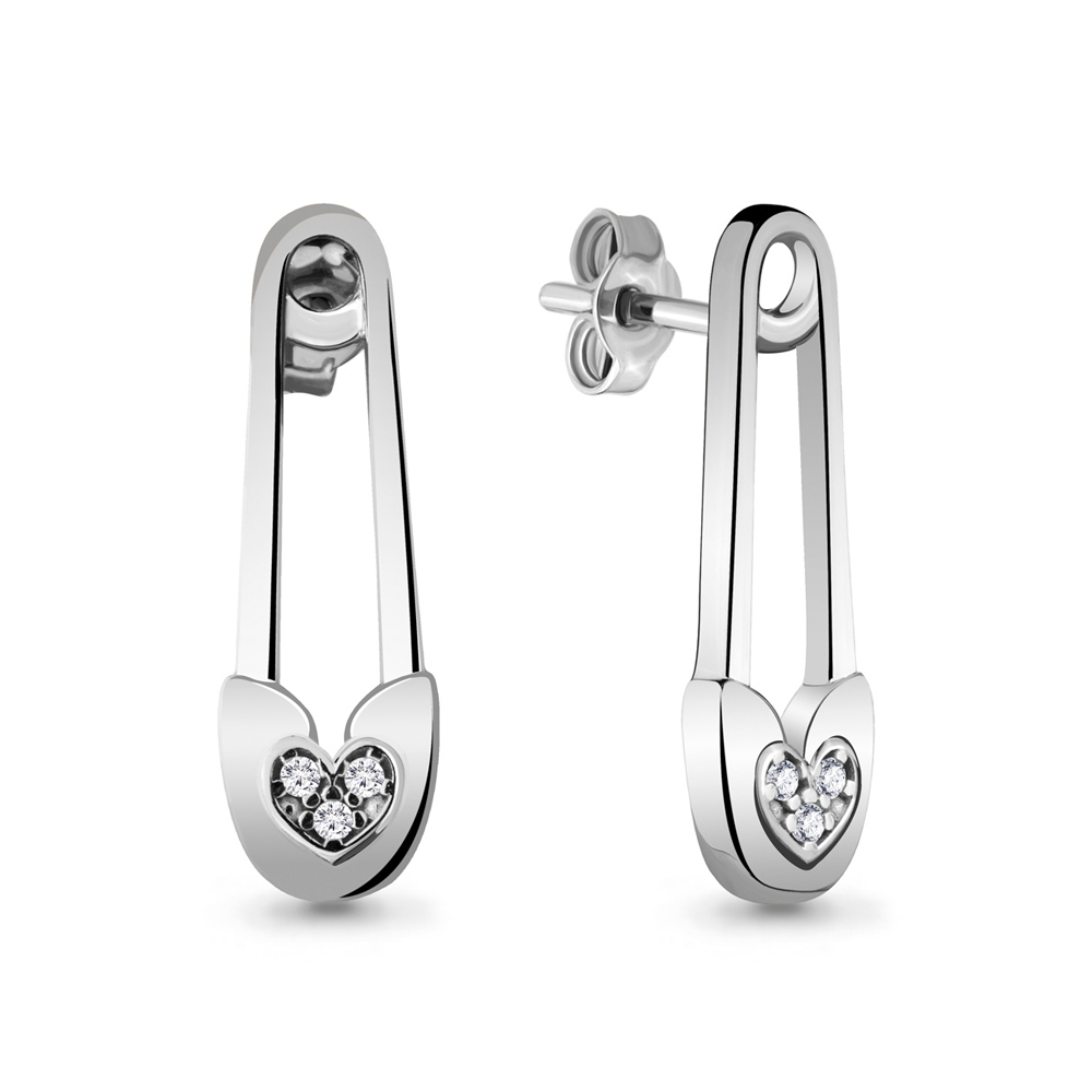 

Серьги из серебра с фианитом Aquamarine 48098А_925_р, 48098А_925_р