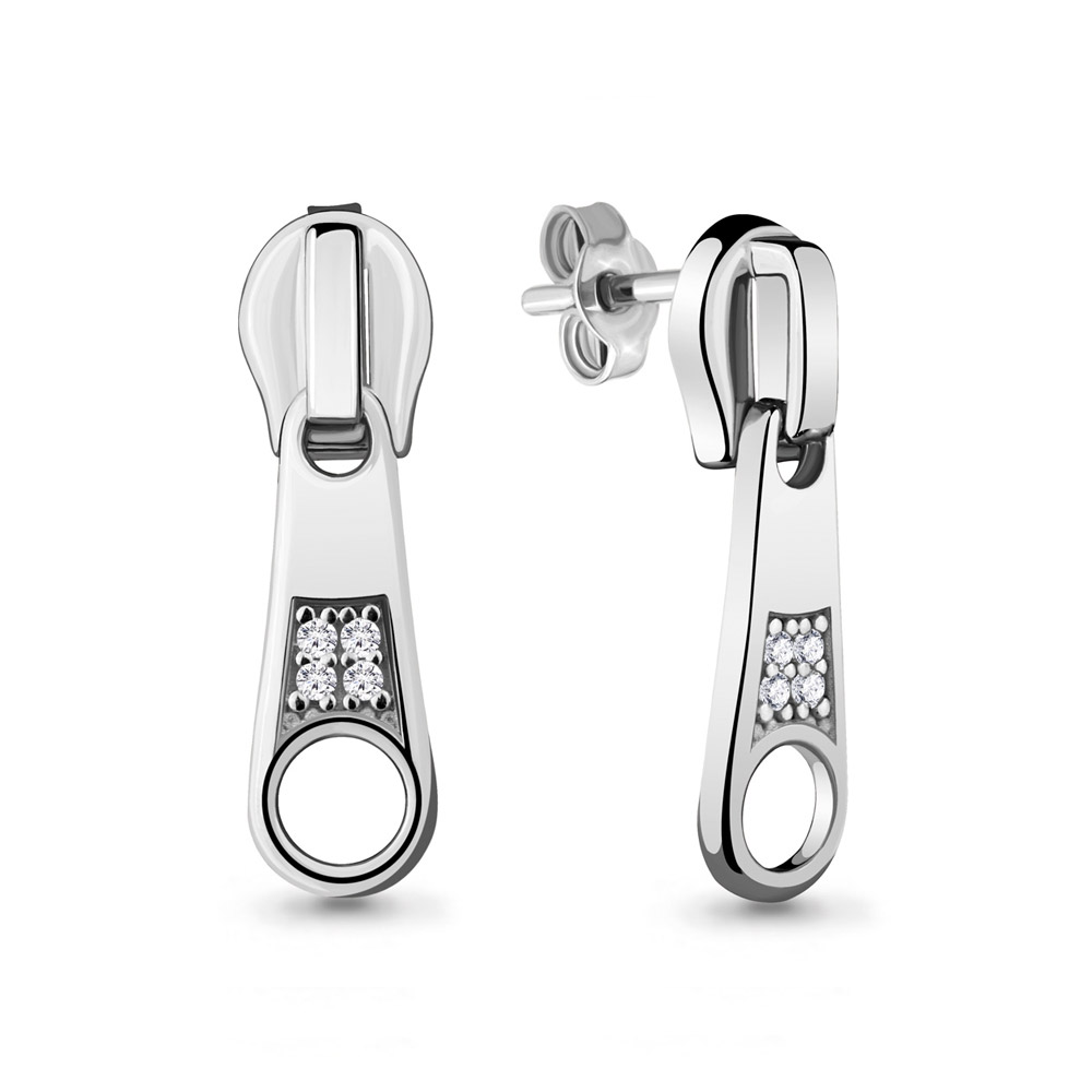 

Серьги подвески из серебра с фианитом Aquamarine 48102А_925_р, 48102А_925_р