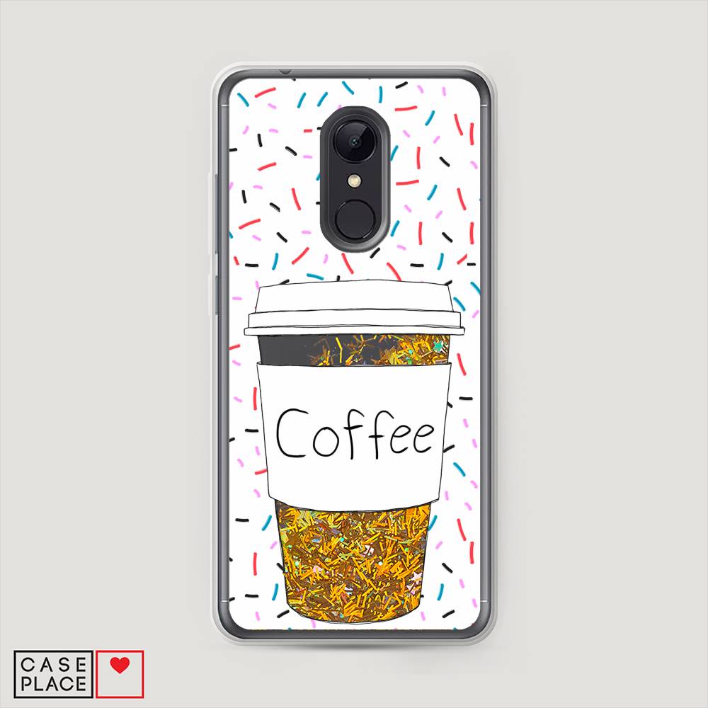 

Жидкий чехол с блестками "Coffee прозрачный стакан" на Xiaomi Redmi 5, 33090-1