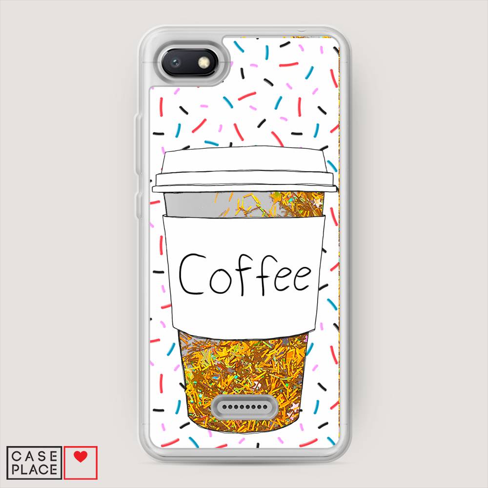 

Жидкий чехол с блестками "Coffee прозрачный стакан" на Xiaomi Redmi 6A, 34190-1