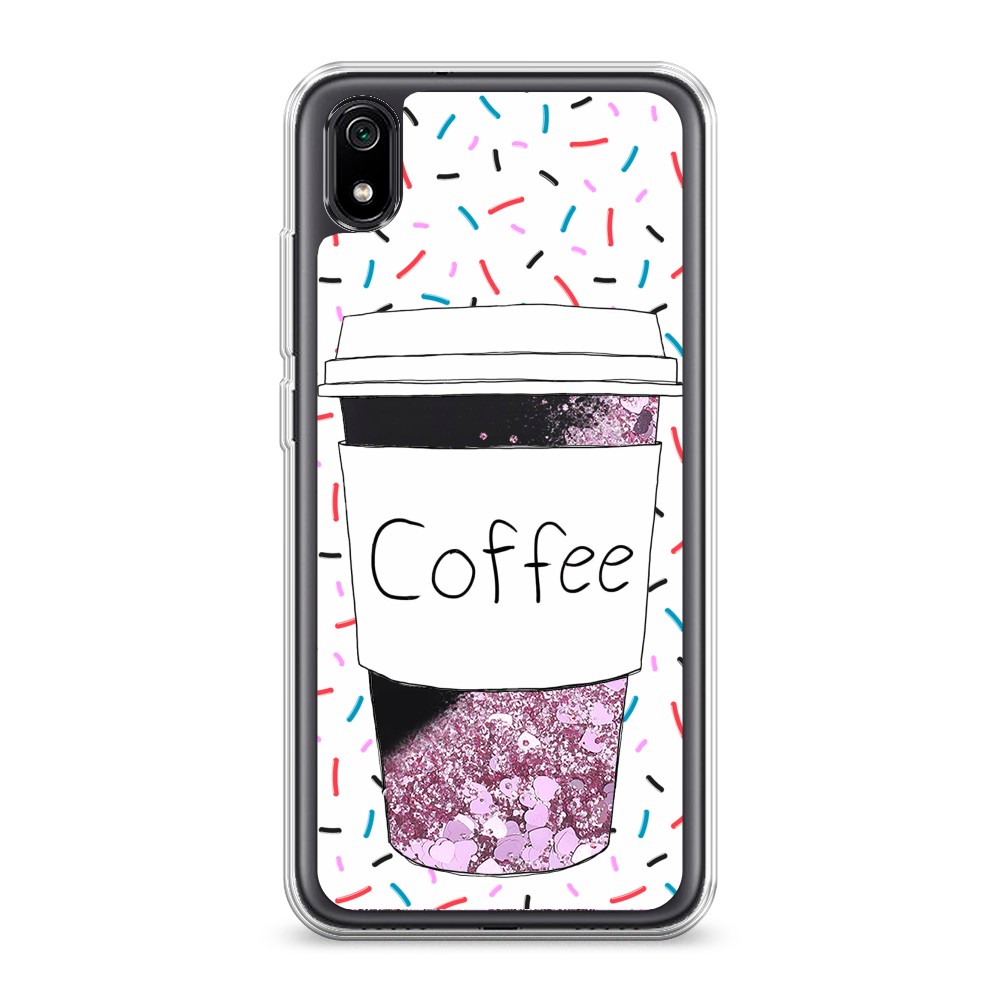 

Жидкий чехол с блестками "Coffee прозрачный стакан" на Xiaomi Redmi 7A, 35494-1