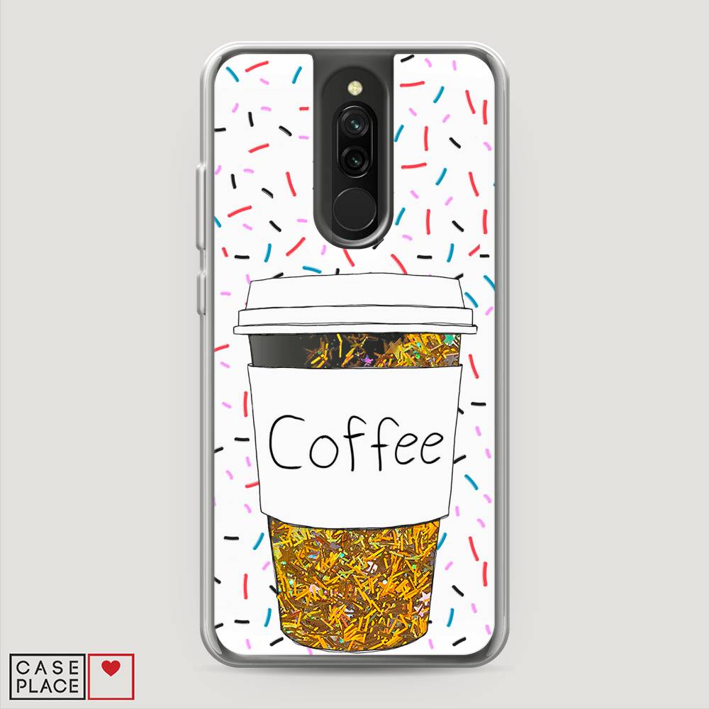 

Жидкий чехол с блестками "Coffee прозрачный стакан" на Xiaomi Redmi 8, 37190-1
