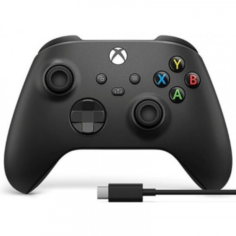 фото Беспроводной геймпад microsoft xbox carbon black + кабель usb type-c (1v8-00015)