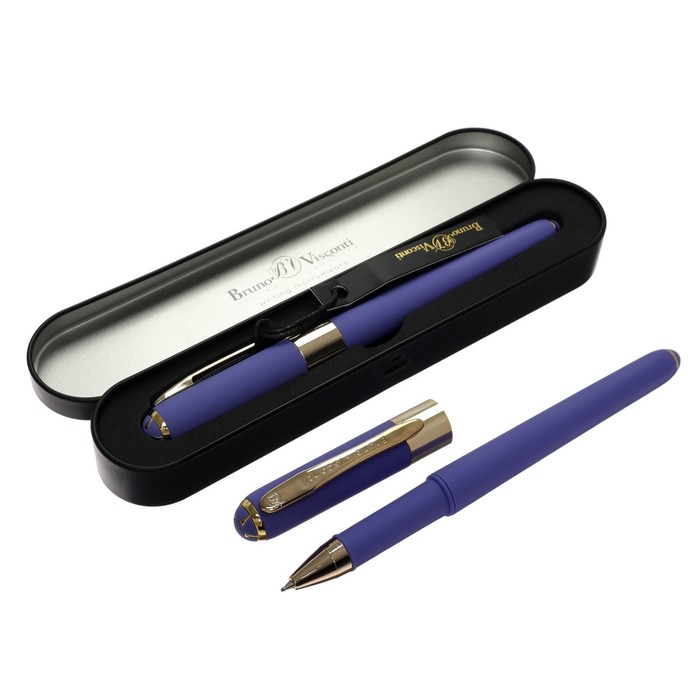 

BrunoVisconti Ручка шариковая, 0.5 мм, MONACO, синий, в металлическом футляре