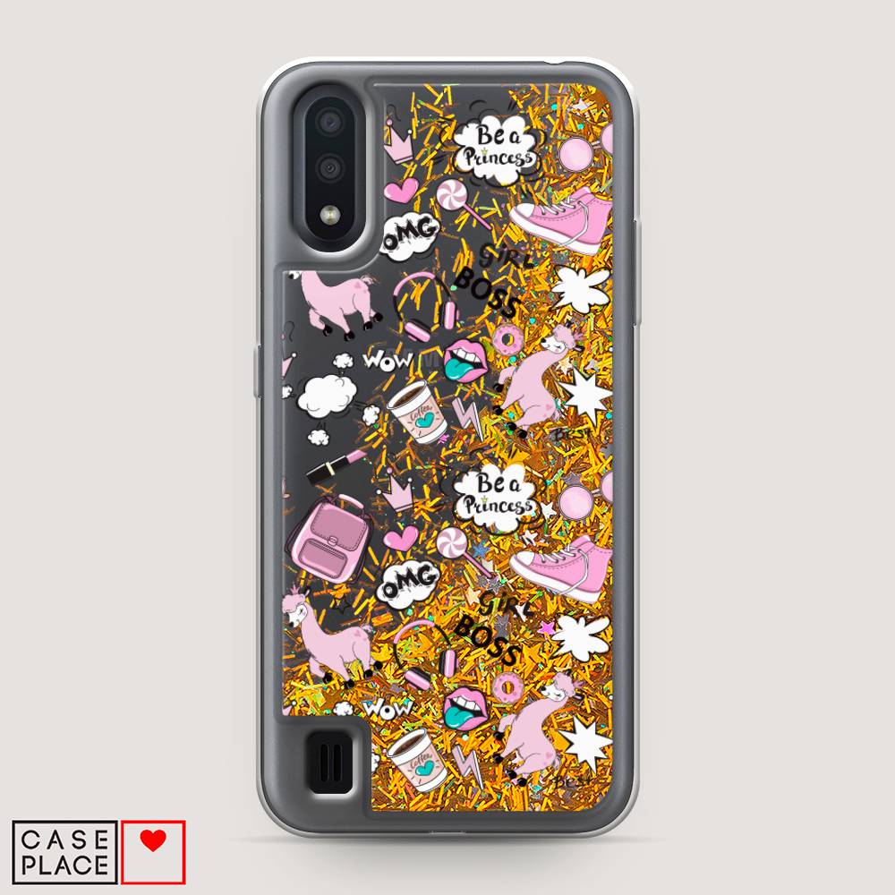 

Чехол Awog на Samsung Galaxy A01 "Стильная лама", Разноцветный, 29590-1