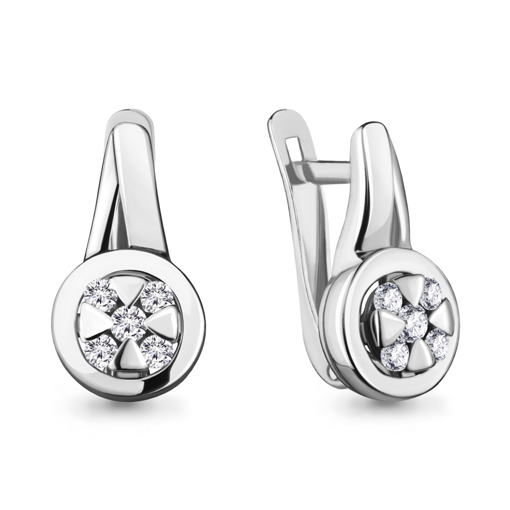 

Серьги из серебра с фианитом Aquamarine 48114А_925_р, 48114А_925_р