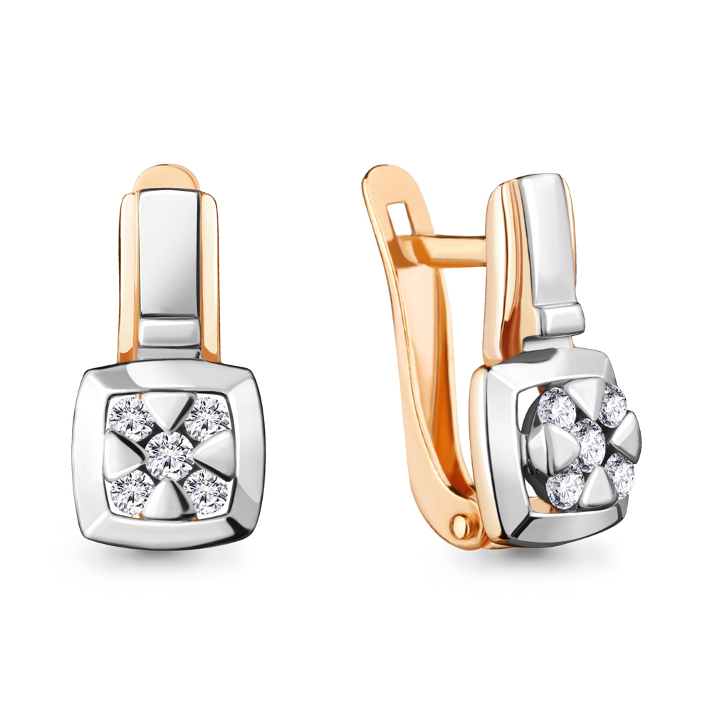 

Серьги из серебра с фианитом Aquamarine 48115А_925_з, 48115А_925_з