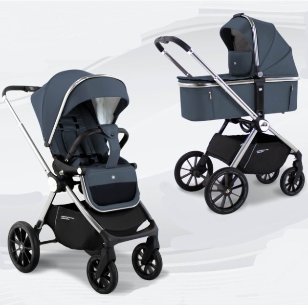 Детская коляска Sweet Baby Vento 2 в 1 Silver/Blue, Silver/Blue