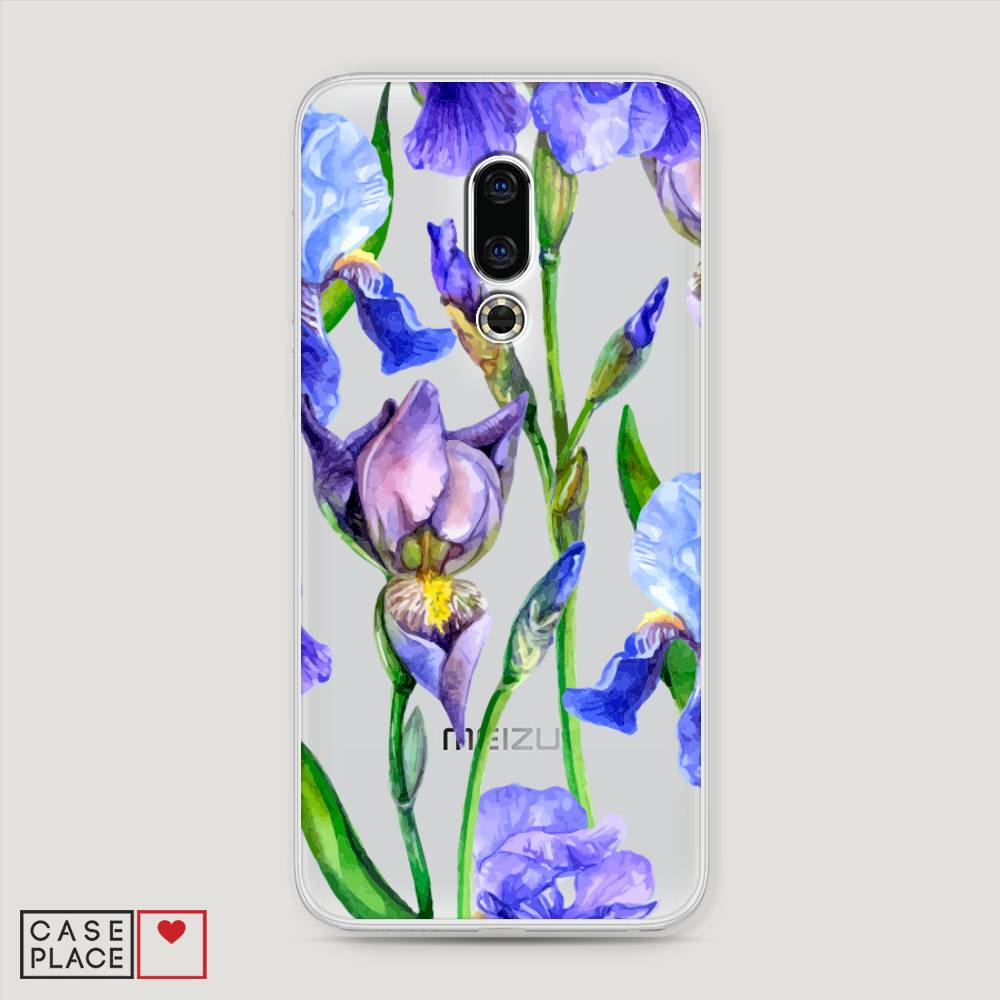 фото Чехол awog "синие ирисы" для meizu 16th