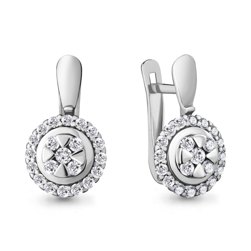 

Серьги из серебра с фианитом Aquamarine 48116А_925_р, 48116А_925_р