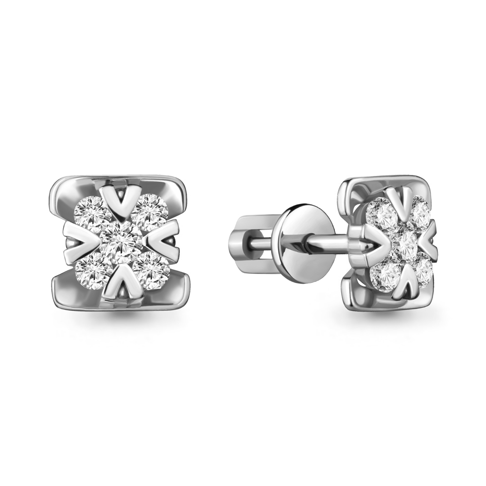 

Серьги-пусеты из серебра с фианитом Aquamarine 48117А_925_р, 48117А_925_р
