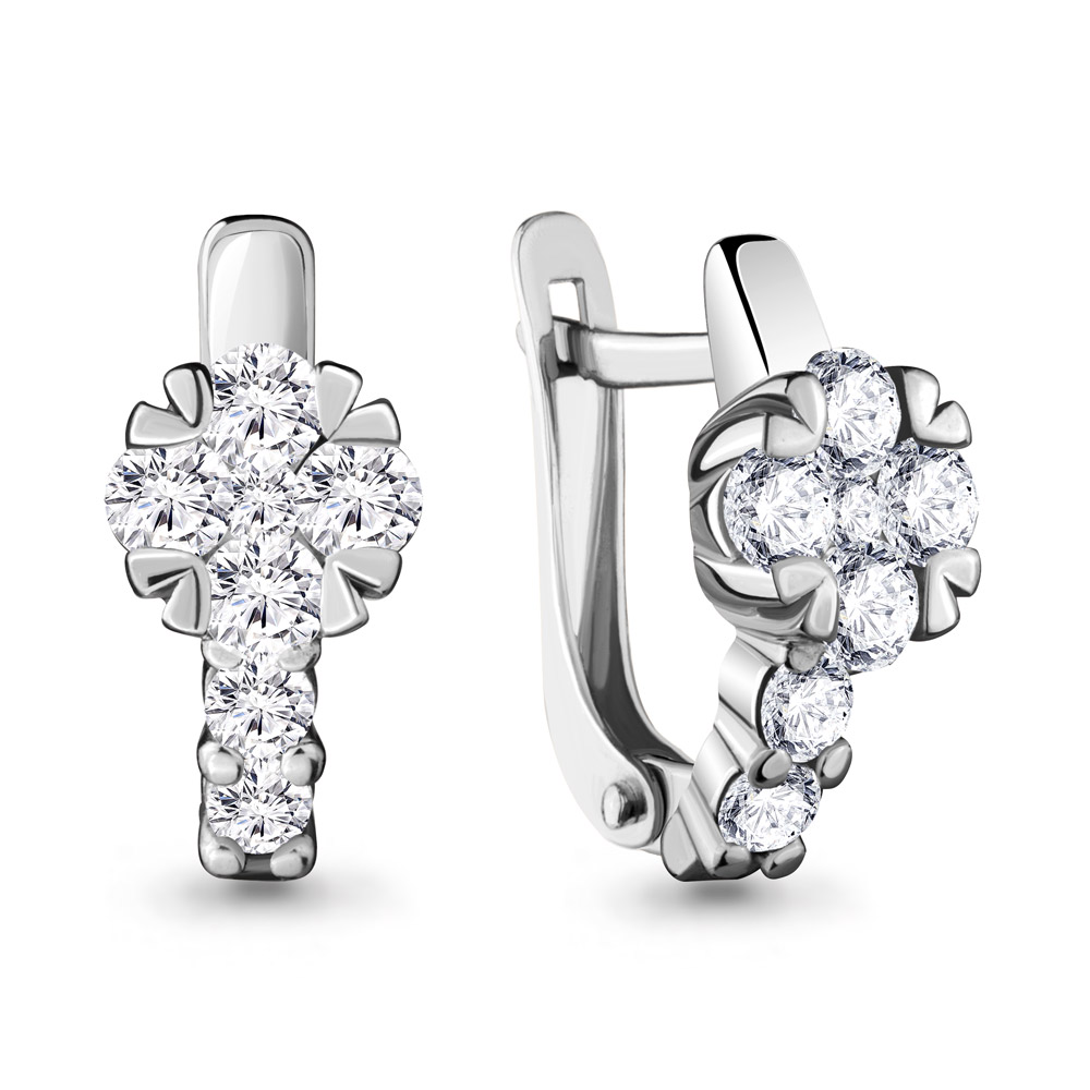

Серьги из серебра с фианитом Aquamarine 48118А_925_р, 48118А_925_р