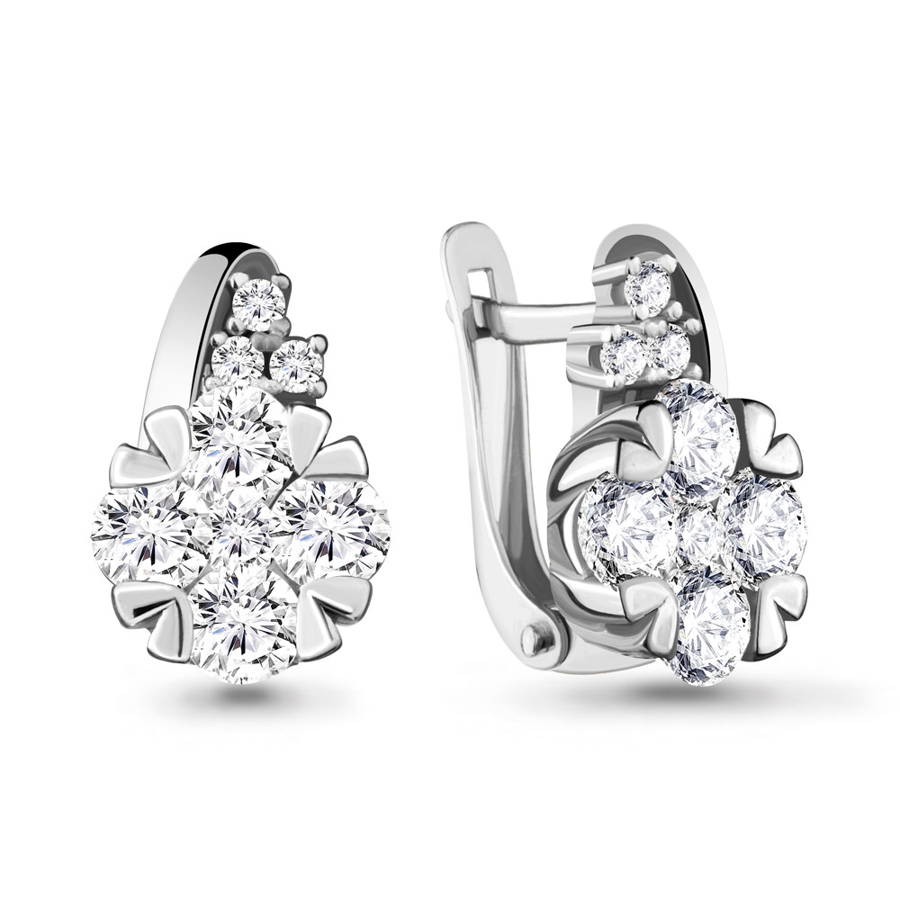 

Серьги из серебра с фианитом Aquamarine 48119А_925_р, 48119А_925_р