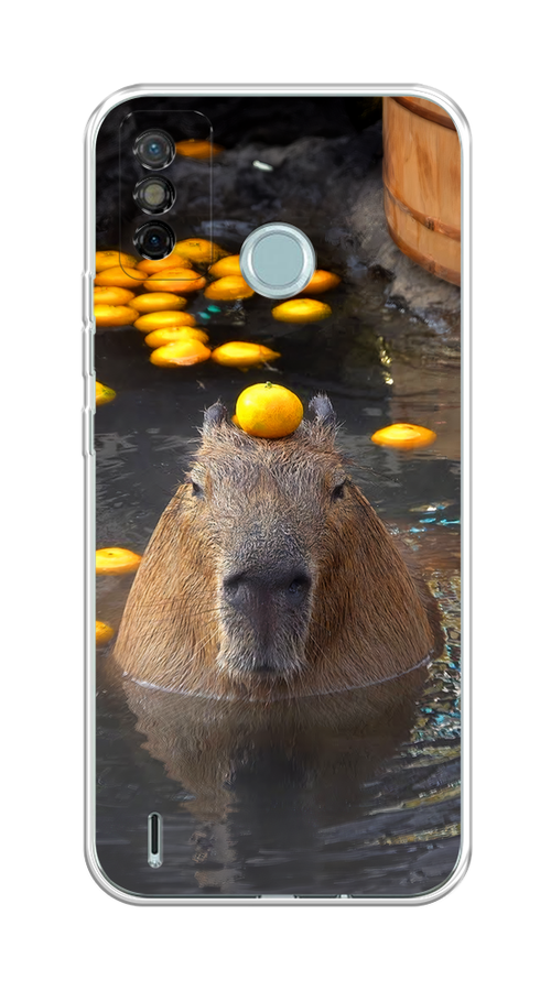 

Чехол на Tecno Spark 6 Go "Капибара отдыхает", Коричневый;оранжевый;серый, 300250-1