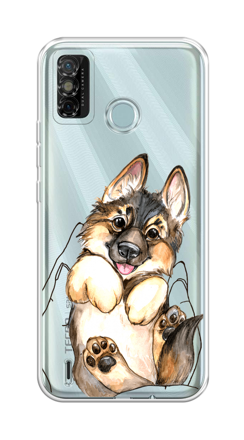 

Чехол на Tecno Spark 6 Go "Овчарка в ладошках", Серый;бежевый;белый, 300250-1