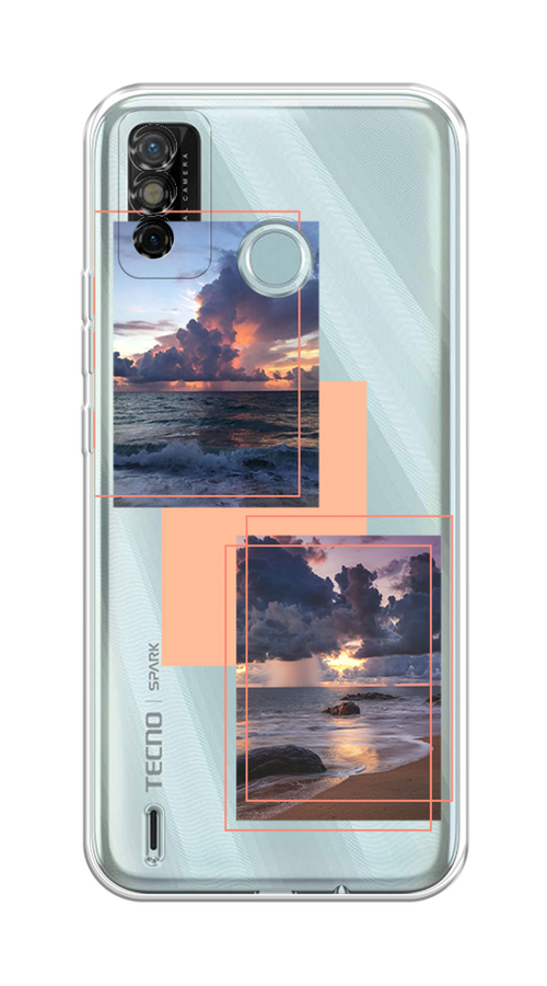 

Чехол на Tecno Spark 6 Go "Sky collage", Розовый;прозрачный;синий, 300250-1