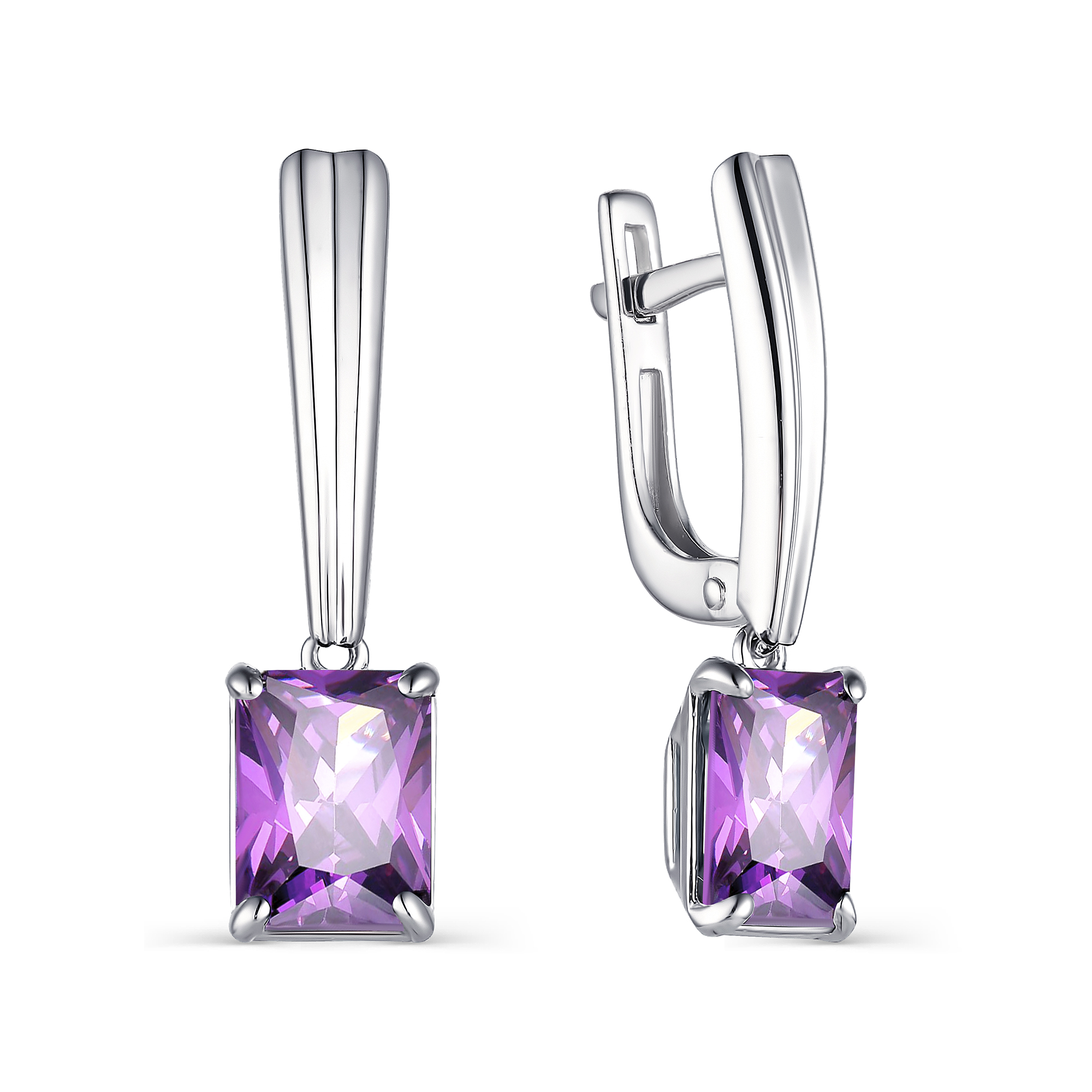 

Серьги из серебра с аметистом 02-1680/00АМ-00 АЛЬКОР, 02-1680/00АМ-00