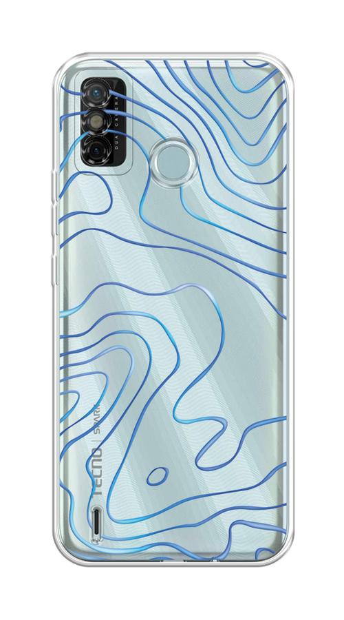 

Чехол на Tecno Spark 6 Go "Blue lines", Прозрачный;синий, 300250-1