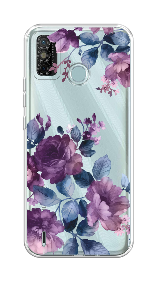 

Чехол на Tecno Spark 6 Go "Purple Blossoms", Синий;фиолетовый, 300250-1