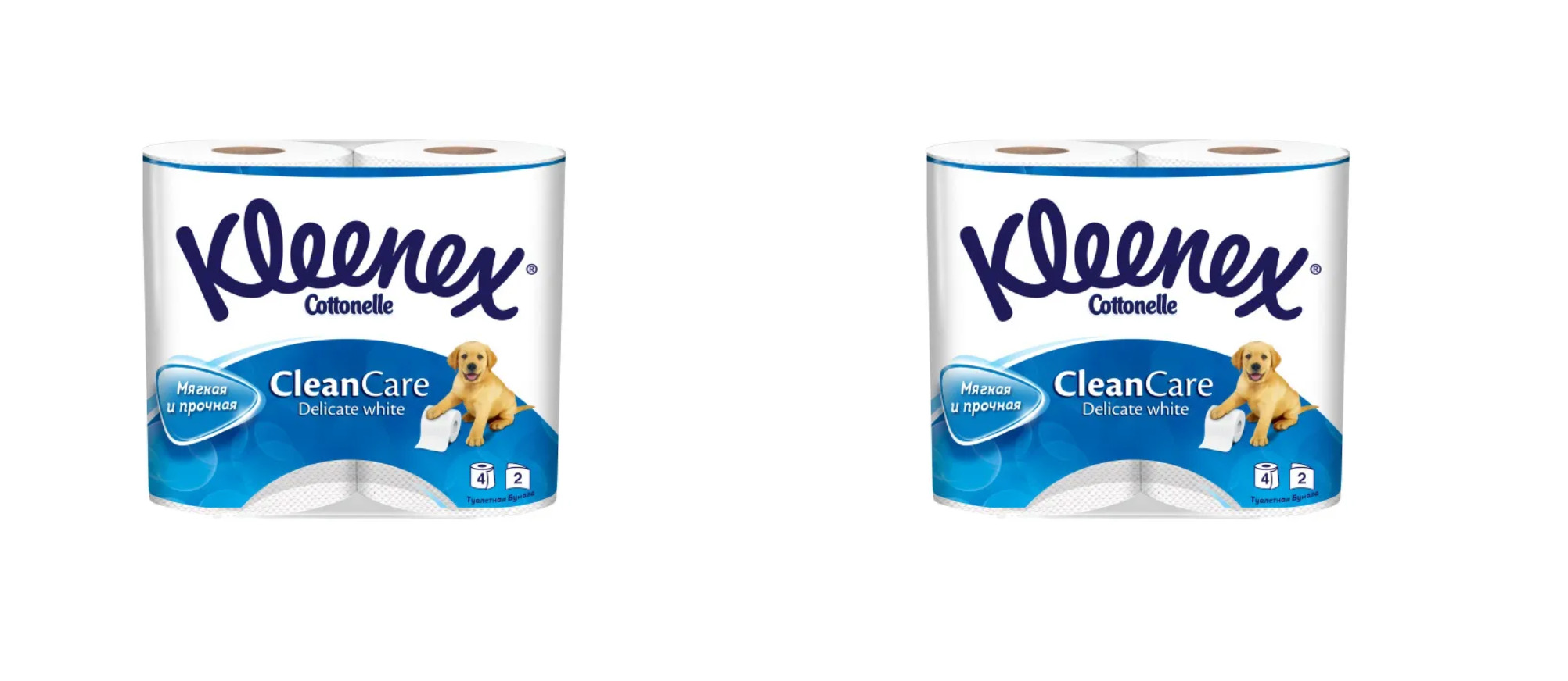 Туалетная бумага Kleenex Деликат Уайт 4 шт 2 уп туалетная бумага kleenex premium 4 сл 12х9 8 см 160 л 4 рул уп