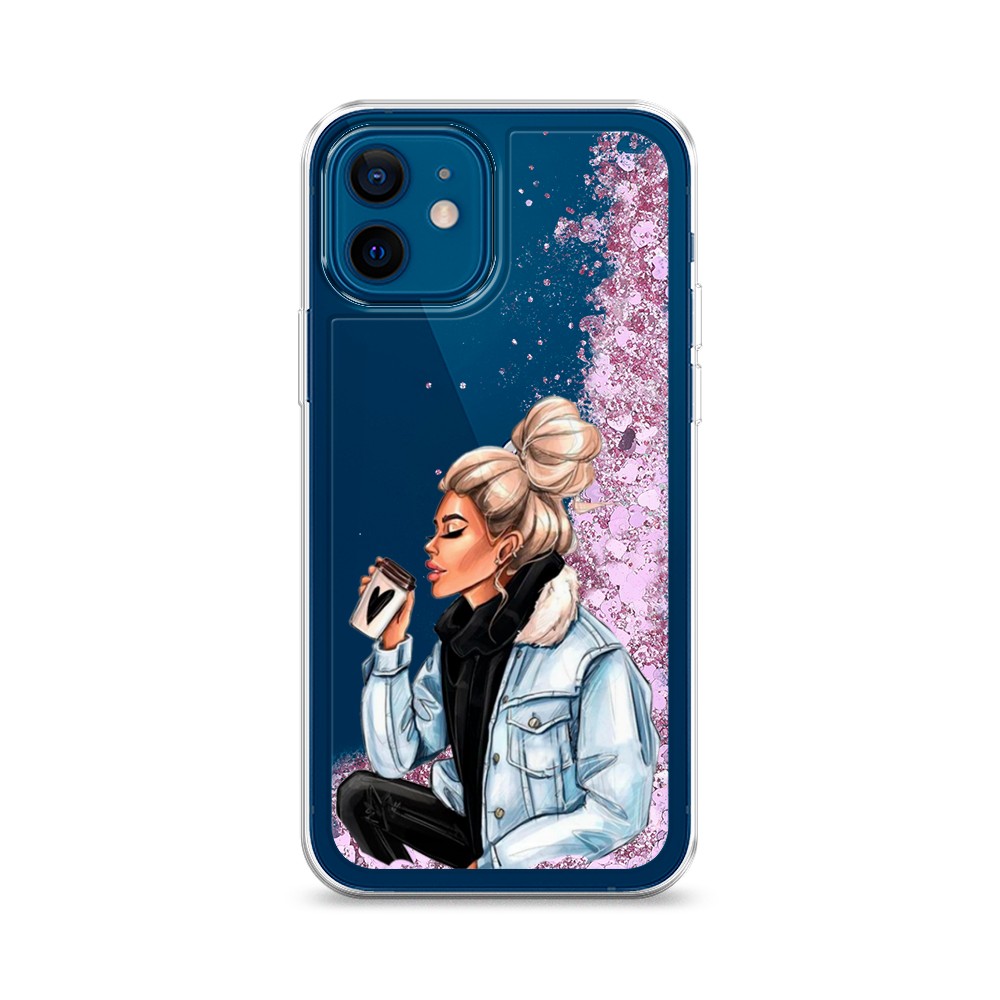 

Жидкий чехол с блестками "Cute girl" на Apple iPhone 12, 12594-1