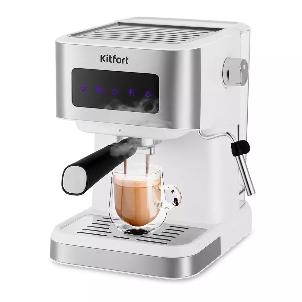 Кофеварка Kitfort КТ-7139 белая кофе молотый а когда кофе пить будем в домике вкус бельгийский трюфель 30 г