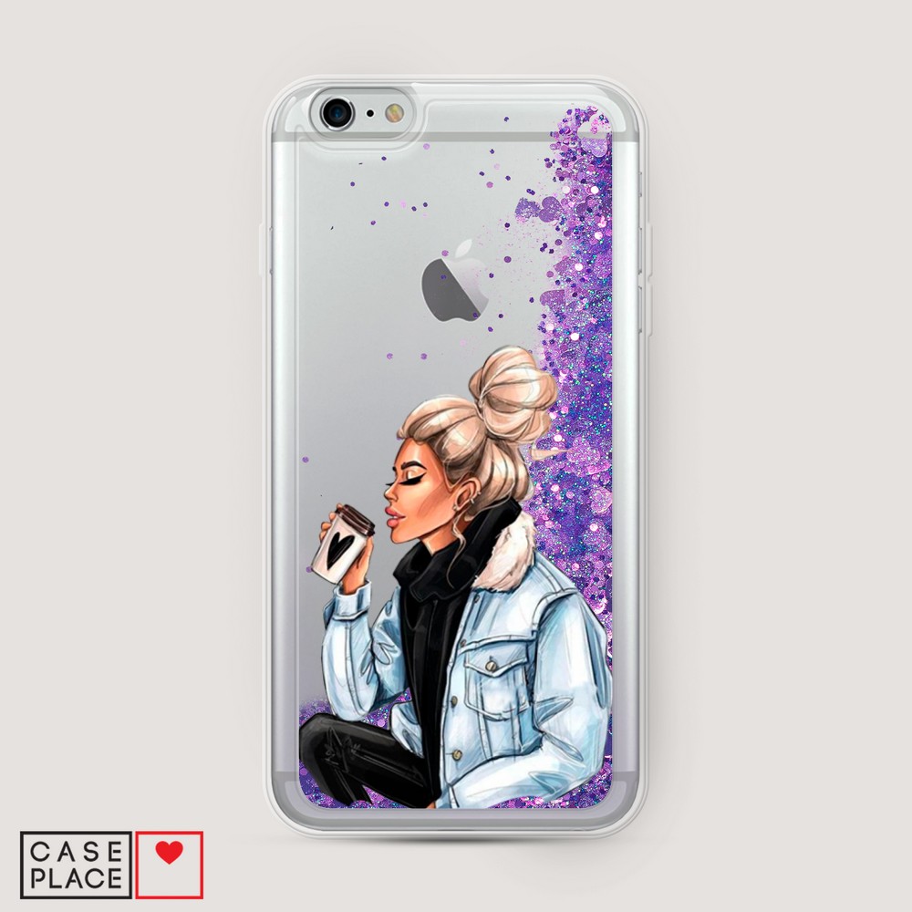 

Жидкий чехол с блестками "Cute girl" на Apple iPhone 6 Plus, 10592-1