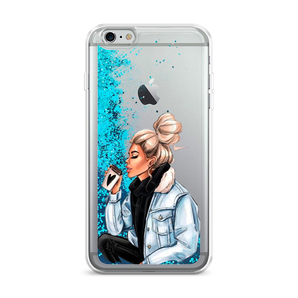 

Жидкий чехол с блестками "Cute girl" на Apple iPhone 6 Plus, 10593-1