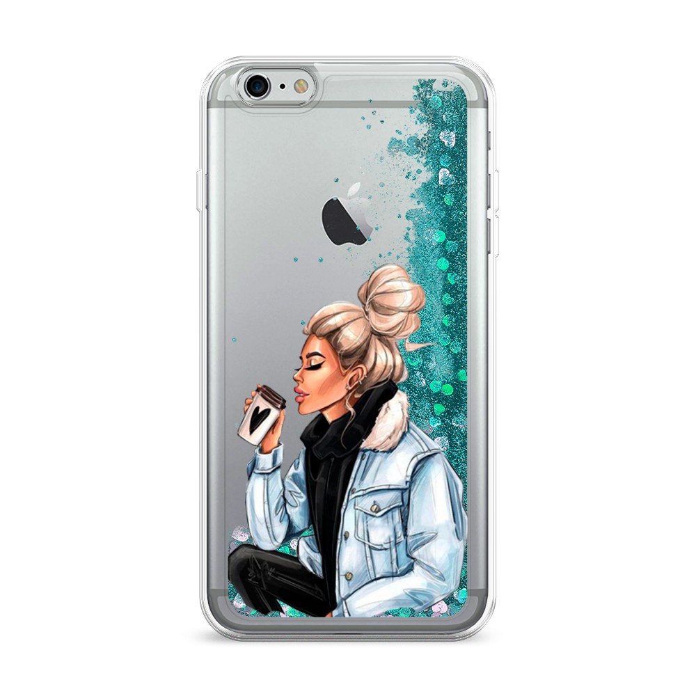 

Жидкий чехол с блестками "Cute girl" на Apple iPhone 6 Plus, 10595-1