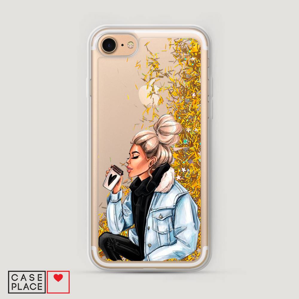 

Жидкий чехол с блестками "Cute girl" на Apple iPhone 8, 10890-1