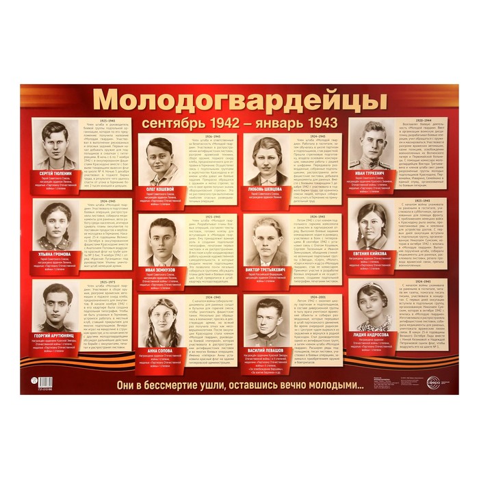 

Плакат "Молодогвардейцы" А2, Красный