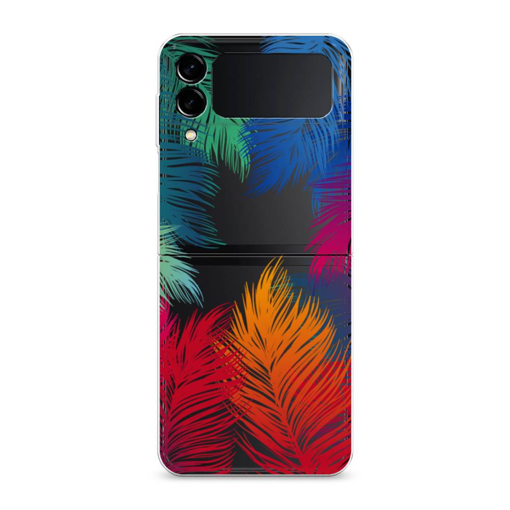 фото Чехол awog "рамка из перьев" для samsung galaxy z flip 3