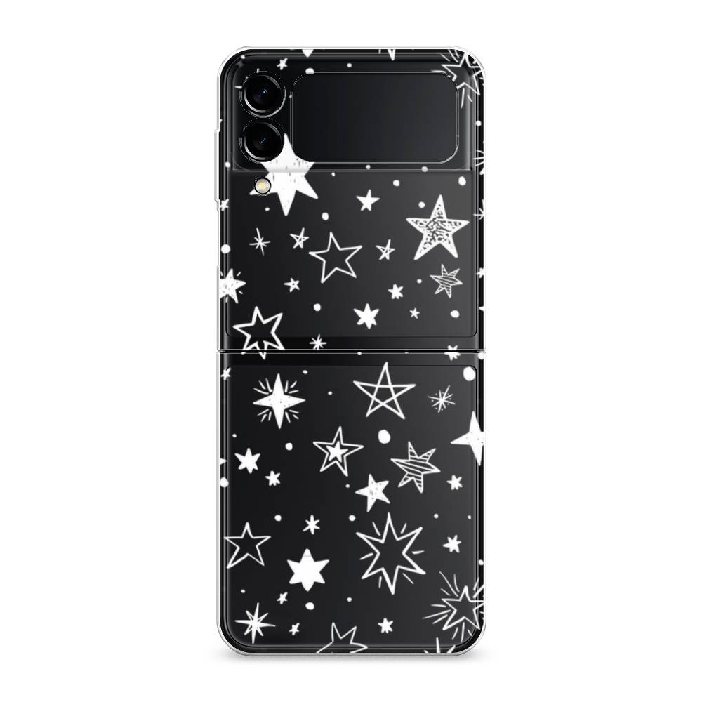 фото Чехол awog "звездочки графика белая" для samsung galaxy z flip 3
