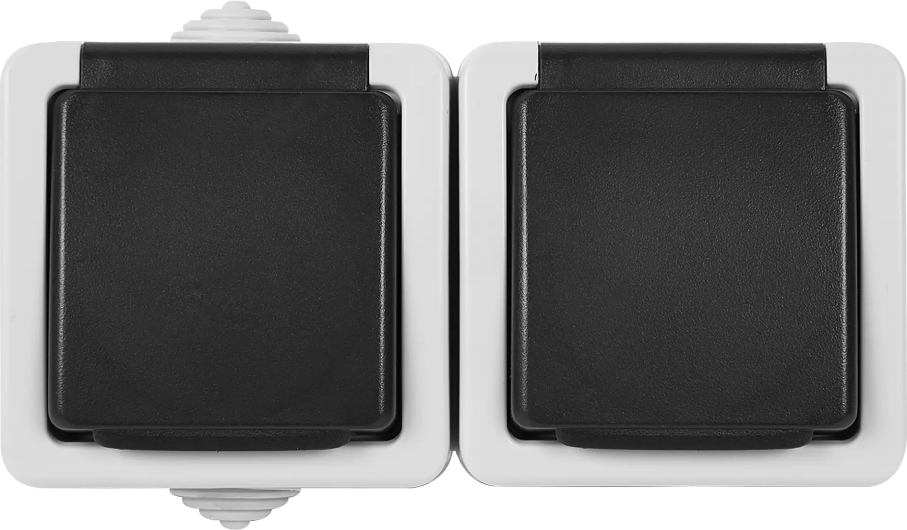 Розетка двойная накладная LK Studio Aqua с заземлением с крышкой IP54 цвет серый