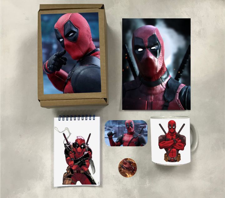 

Бокс с подарком Дэдпул, Deadpool - 9, 54316373-1, 5 предметов