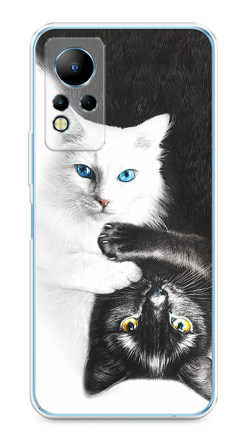 

Чехол на Infinix Note 11/12 G88 "Коты Инь-Янь", Черный;белый;голубой, 3100450-1