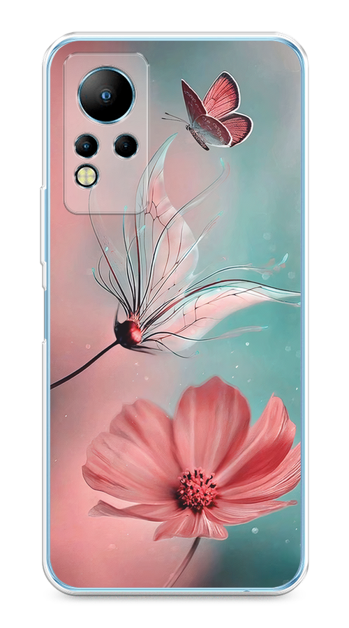 

Чехол на Infinix Note 11/12 G88 "Бабочка и цветок", Голубой;розовый, 3100450-1