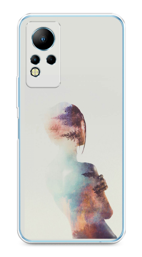 

Чехол на Infinix Note 11/12 G88 "Девушка-лес", Розовый;голубой;серый, 3100450-1