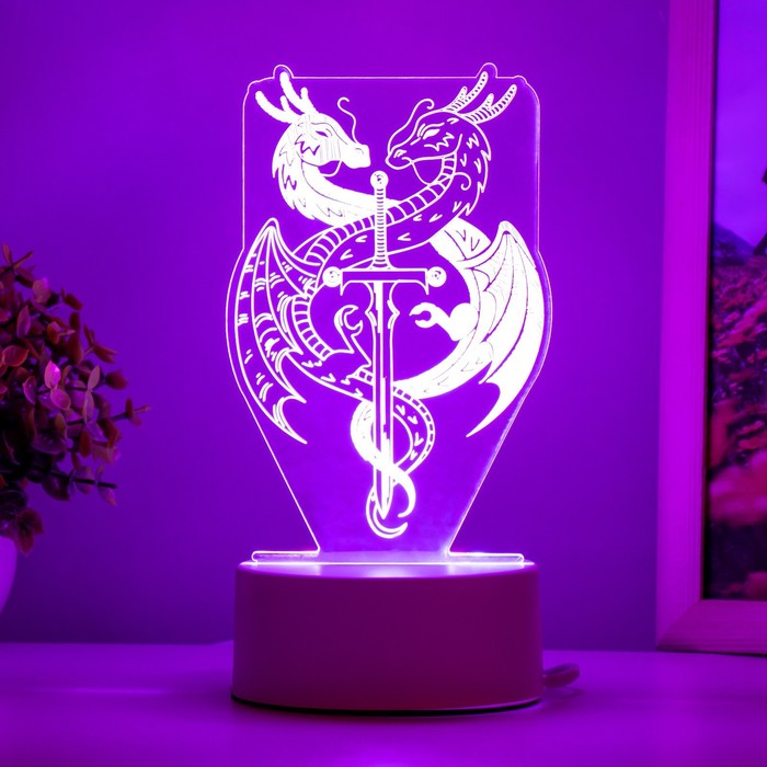 

Светильник Два дракона LED белый 10х9.5х16 см