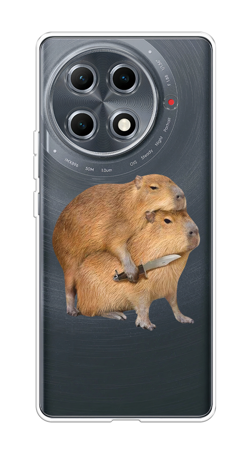 

Чехол на Tecno Camon 30S Pro Капибара с ножом, Бежевый, 309550-1