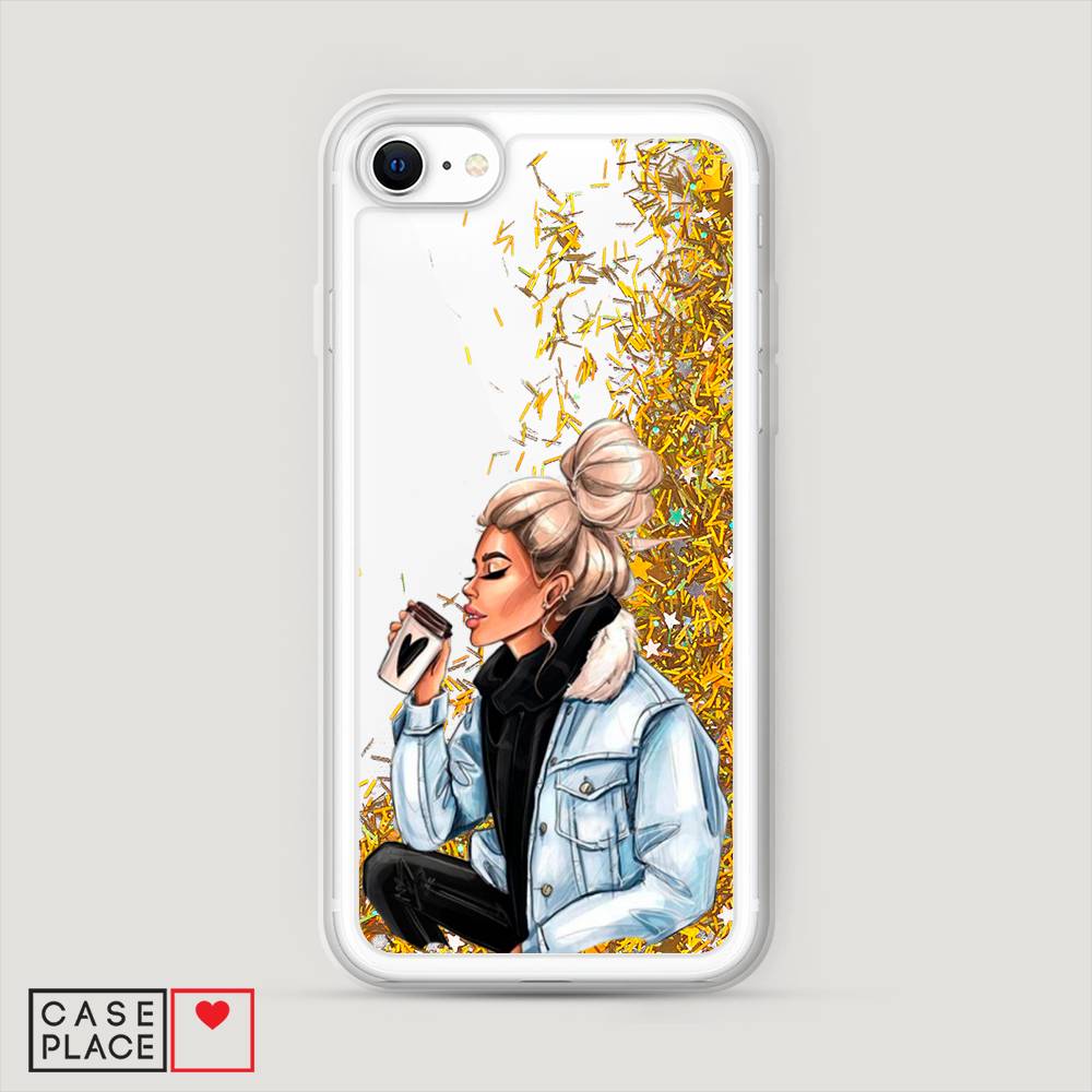 

Жидкий чехол с блестками "Cute girl" на Apple iPhone SE 2020, 12490-1