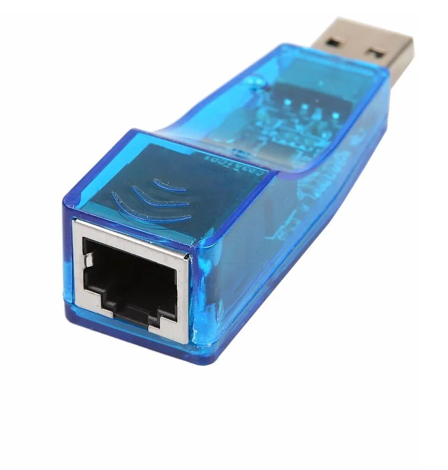 Переходник USB-RJ-45, (USBRJ45), адаптер для интернет кабеля синий