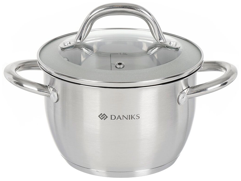 

Кастрюля Daniks Перл GS-01205-16 397612 2 л, Серебристый, Перл GS-01205-16 397612 2 л